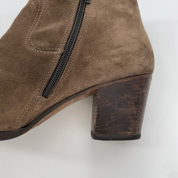 Women’s Paul Brown Suede Ankle Boots Size 7 Side Zip Heel Round Toe - Picture 7 of 9